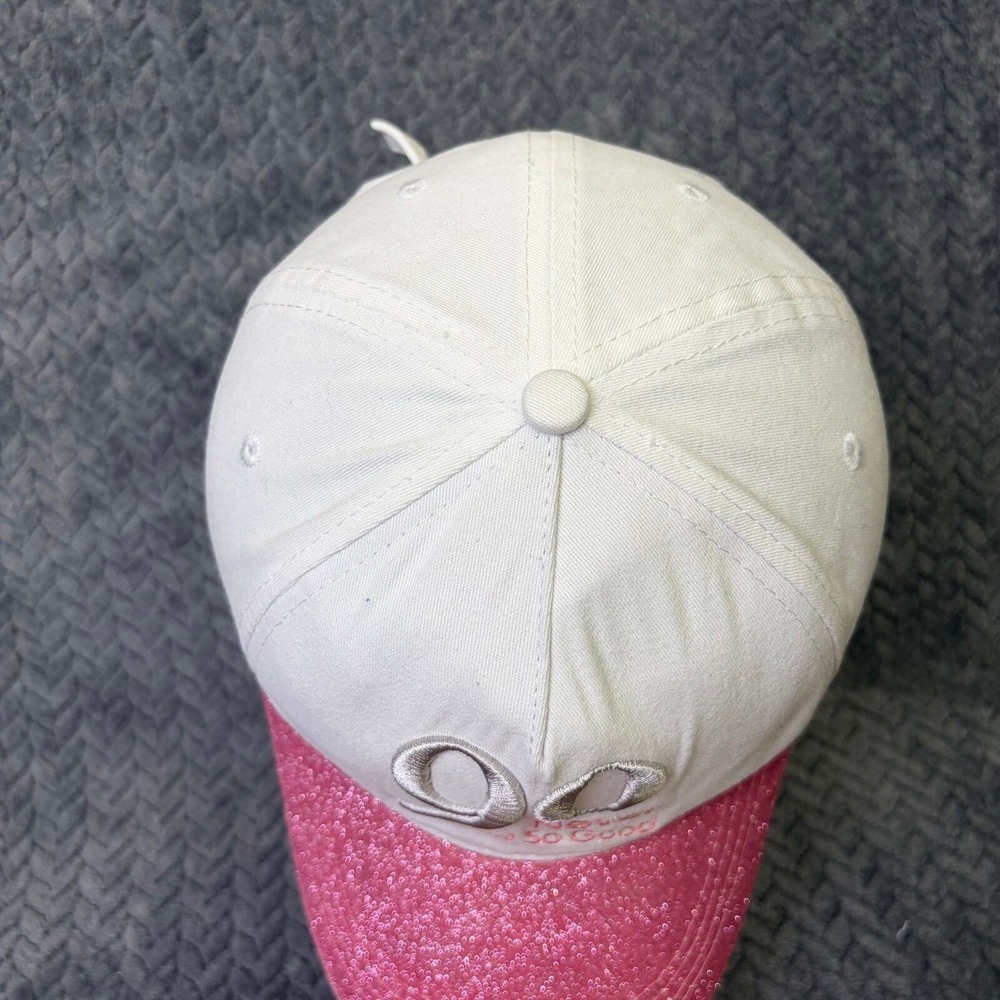 90 Never Looked So Good Birthday Hat White Pink Glitter Brim Baseball Cap - Picture 6 of 8
